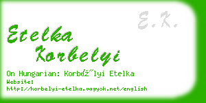 etelka korbelyi business card